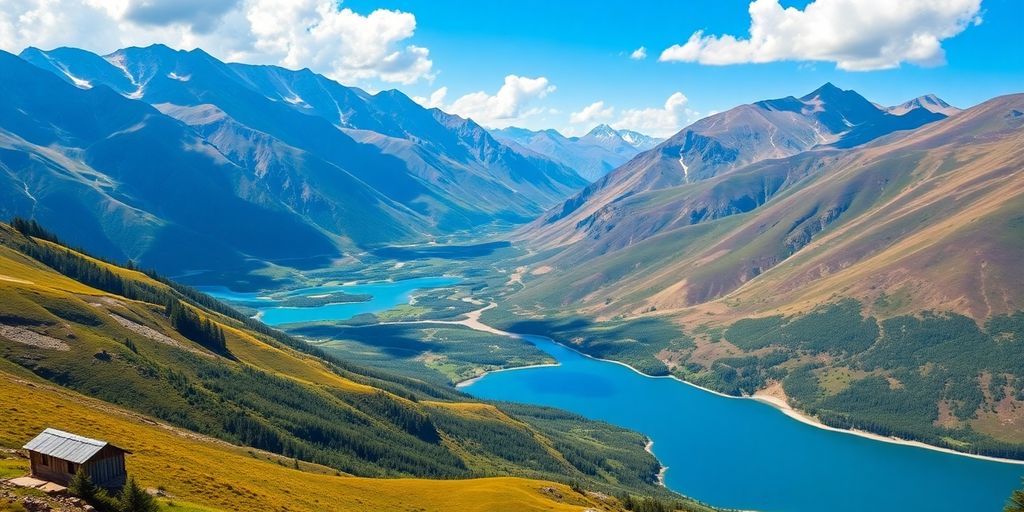 Stunning mountains and lakes of Kyrgyzstan's natural landscape.